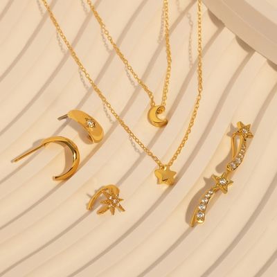 Type de certificat Appréciation par un tiers 925 Sterling Silver North Star Boucles d'oreilles à demi-crochet