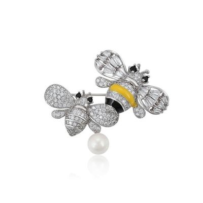 Couleurs étonnantes émail broche d'abeille cristal strass bourdonner l'abeille épingle