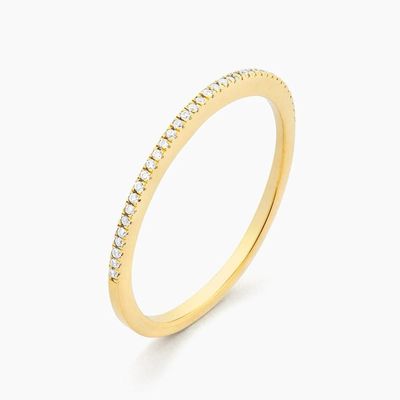 Article chaud 18K or plaqué demi-éternité empilable 925 argent sterling bague de musique féminine