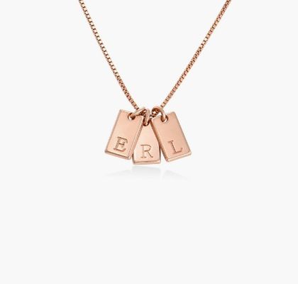 Baguette 18K Collier d'or personnalisé Collier en laiton fait à la main
