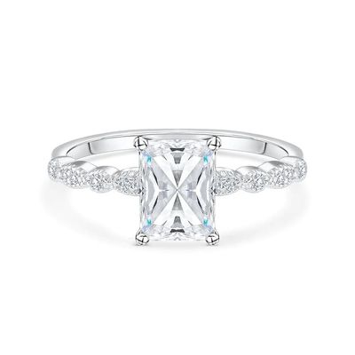 Baguette de pierre découpée de 18 carats d'or, bague de fiançailles de style vintage pour femmes