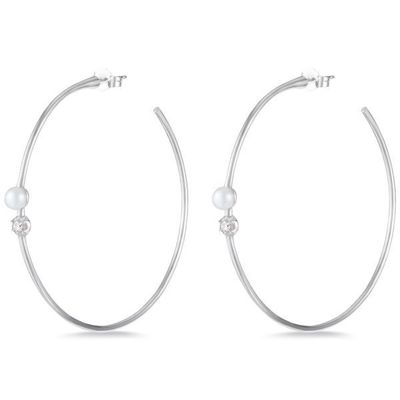 Boucles d'oreilles en argent sterling 925 4 mm-4,5 mm Boucles d'oreilles en perles d'eau douce
