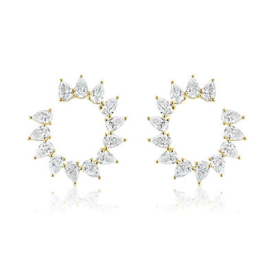 Des boucles d'oreilles en rhodium en forme de demi-cercle pour femmes
