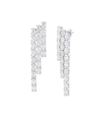 Tennis ovale Boucles d'oreilles en zircon blanc pour femmes bijoux de luxe