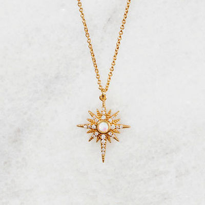 Collier en or opal plaqué collier Starburst collier en argent