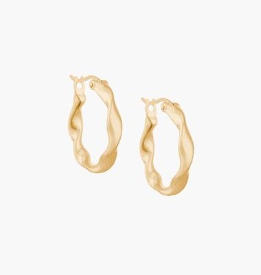 Boucles d'oreilles de mode sur mesure épaisseur 18 plaqué d'or Boucles ondulées en acier inoxydable