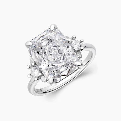 18K or plaqué pierre principale CZ Vintage mariage 925 Sterling Silver Ring pour les filles