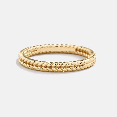 Jeux de beauté 18K or plaqué 925 Sterling Silver Wheat Ring pour les femmes