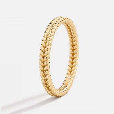 Jeux de beauté 18K or plaqué 925 Sterling Silver Wheat Ring pour les femmes