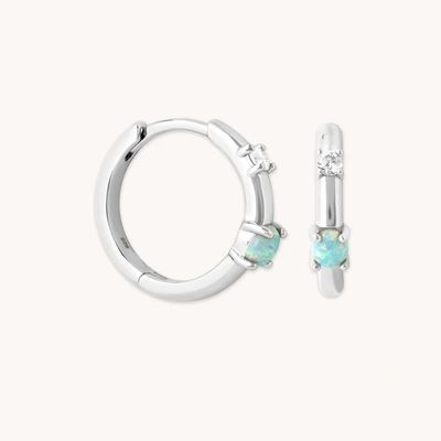 Mystic 18K plaqué or Opal Boucles 925 Sterling Silver Les dernières Huggies Boucles d'oreilles de mode