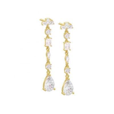 Inspiration religieuse S925 pierre précieuse en argent sterling boucles d'oreilles en or 18K