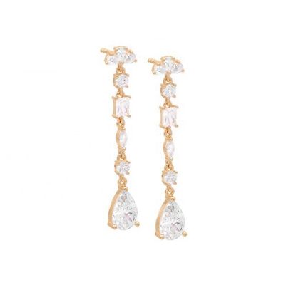 Inspiration religieuse S925 pierre précieuse en argent sterling boucles d'oreilles en or 18K