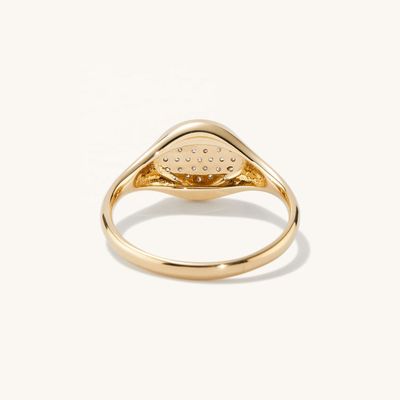 OEM ODM Pour Hommes Anneaux de Signet D'Or 14K Pour Femmes Anneaux D'Or Zircon Personnalisés