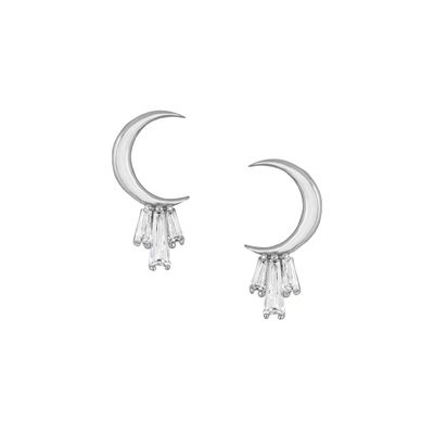 18K plaqué en or 925 Sterling Silver Baguette Boucles d'oreilles pour femmes AAA CZ pierre