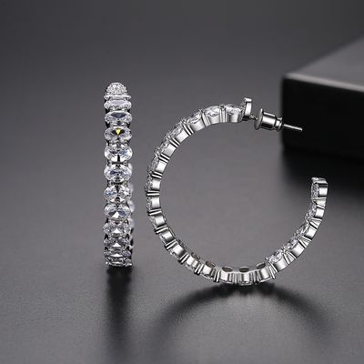 Boucles d'oreilles brésiliennes en or 18K coupe ovale en laiton boucles d'oreilles