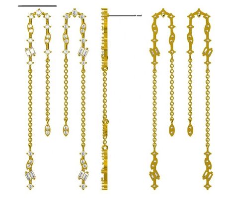 2024 Brazilian Gold Plating Drop Chain Boucles d'oreilles pour femmes 925 Boucles d'oreilles en argent sterling