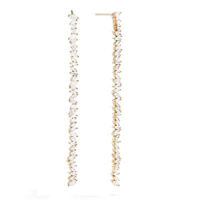 bijoux personnalisés autres boucles d'oreilles de type long argenté boucles d'oreilles avec marquis CZ Stone