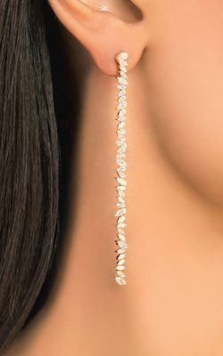 bijoux personnalisés autres boucles d'oreilles de type long argenté boucles d'oreilles avec marquis CZ Stone