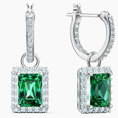Verte CZ Diamant 925 Sterling Argent Classic Boucle d'oreille de luxe pour la mode féminine