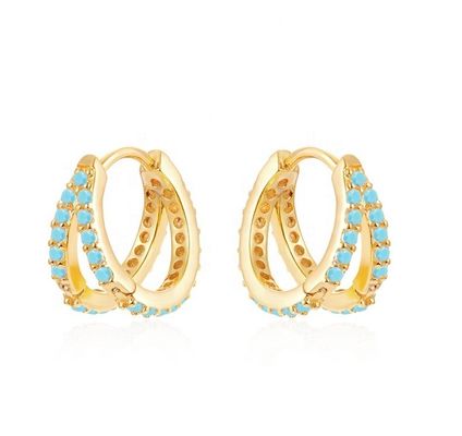 Boucle d'oreille en zirconie cubique en argent sterling pour femmes