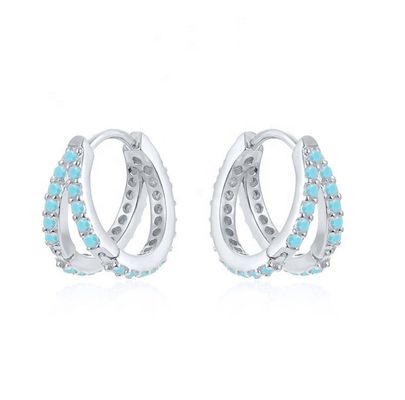 Boucle d'oreille en zirconie cubique en argent sterling pour femmes