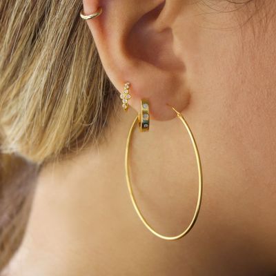 Des boucles d'oreilles élégantes 14K d'or étoile Vermeil ensemble de diamants Boucles d'embrasser pour un style sans effort