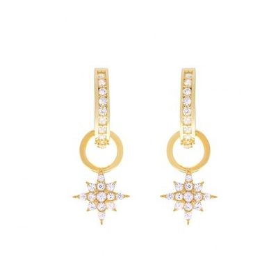 925 Sterling Silver Mini Starburst Pave CZ Boucles d'oreilles avec expédition rapide et sûre