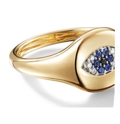 Collectables de câble brésilien Evil Eye Mini Ringe 18K Or Blanc CZ 925 Argent