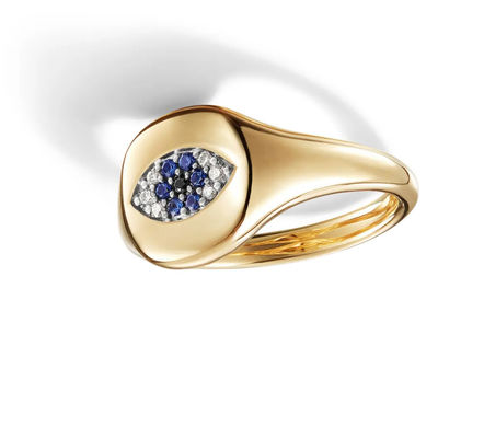 Collectables de câble brésilien Evil Eye Mini Ringe 18K Or Blanc CZ 925 Argent