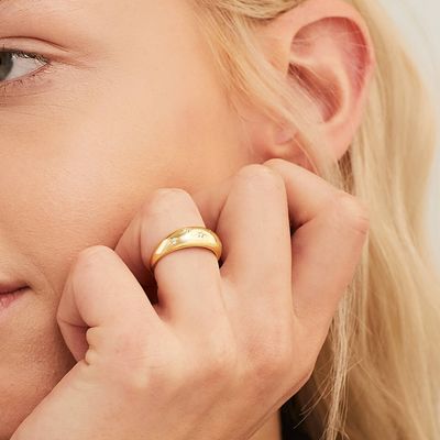 Anneaux de bande d'éternité Brésilien 18K or bijoux étoile 925 Sterling argent dôme bague pour femmes