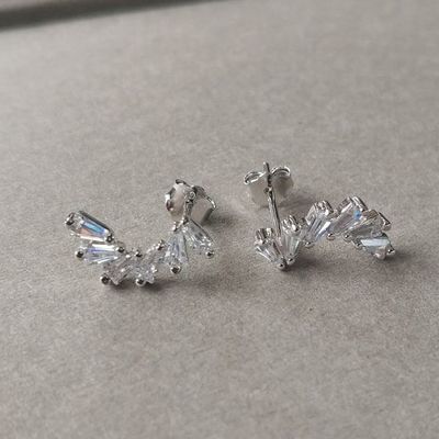 Boucles d'oreilles en zirconium pour femmes bijoux Vermeil Boucles d'oreilles glacées