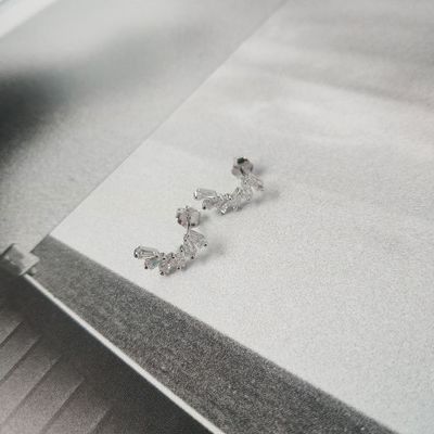 Boucles d'oreilles en zirconium pour femmes bijoux Vermeil Boucles d'oreilles glacées