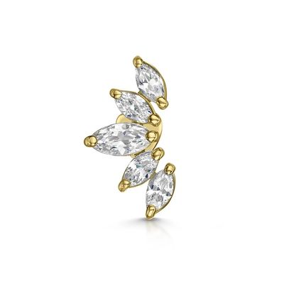 Boucles d'oreilles en rhodium plaqué en or Blanc CZ pour les femmes Style de port quotidien