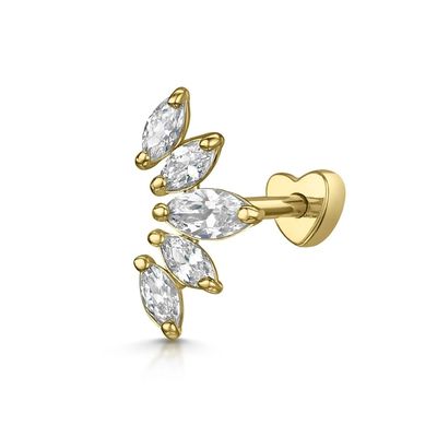Boucles d'oreilles en rhodium plaqué en or Blanc CZ pour les femmes Style de port quotidien