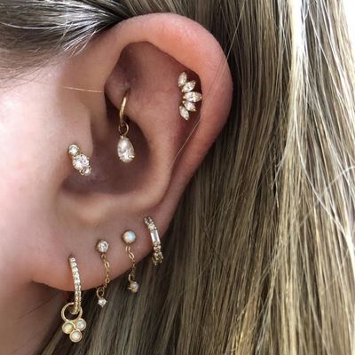 Boucles d'oreilles en rhodium plaqué en or Blanc CZ pour les femmes Style de port quotidien