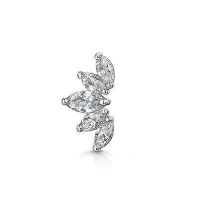 Boucles d'oreilles en rhodium plaqué en or Blanc CZ pour les femmes Style de port quotidien