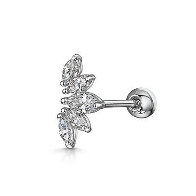 Boucles d'oreilles en rhodium plaqué en or Blanc CZ pour les femmes Style de port quotidien