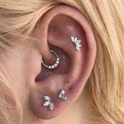 Boucles d'oreilles en rhodium plaqué en or Blanc CZ pour les femmes Style de port quotidien