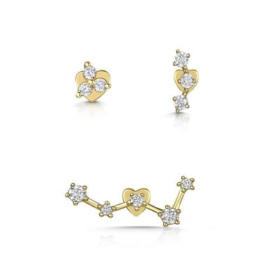 OEM Constella Boucles d'oreilles en or blanc 925 18 carats Boucles d'oreilles en or blanc
