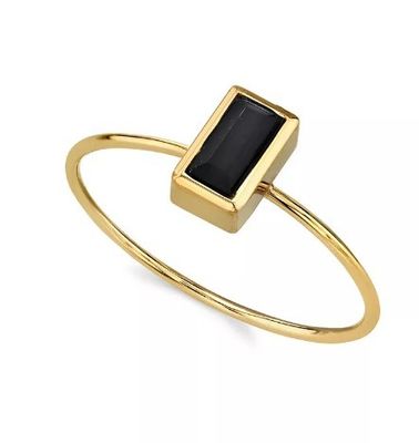 Anneau de cristal de zirconium cube de 14K en or plongé