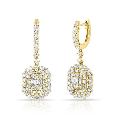 Boucles d'oreilles blanches en argent sterling 925 style classique pour les fiançailles et les mariages