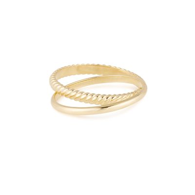 18K plaqué en or fait à la main ensemble bande plat 925 Sterling Silver Rings pour les femmes
