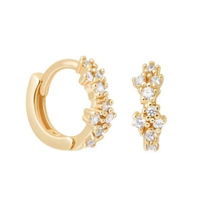 Des boucles d'oreilles en forme de fleur blanche CZ 925 Sterling Silevr Huggies pour femmes