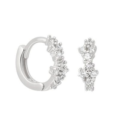Des boucles d'oreilles en forme de fleur blanche CZ 925 Sterling Silevr Huggies pour femmes