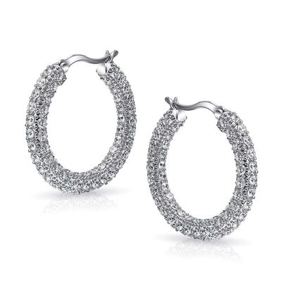 925 Sterling Silver Bridal Pave Blanc CZ Boucles d'oreilles en crochet pour les mariées à la mode