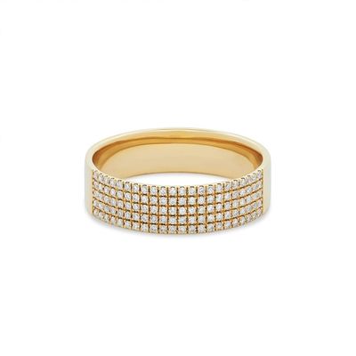 Micron Pave CZ 18K Anneaux de pierres précieuses plaqués en or Cigar 925 Sterling Silver