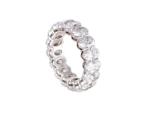 Clair CZ Ovale Eternity Band Anneau de bijoux type Anneau d'éternité en argent pour femme