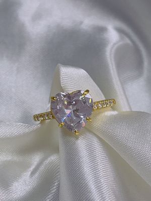 Technologie d'insertion de micro-insert Découpe de cœur CZ pierre 925 argent sterling Anneaux de fiançailles