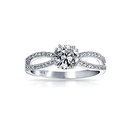 Anneau d'argent sterling 925 pour femmes Fiançailles de couple