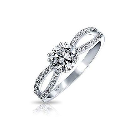 Anneau d'argent sterling 925 pour femmes Fiançailles de couple